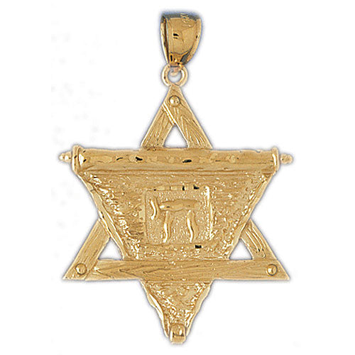 14K GOLD JEWISH CHARM - STAR OF DAVID #9189