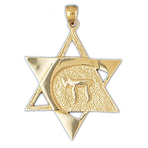 14K GOLD JEWISH CHARM - STAR OF DAVID #9190