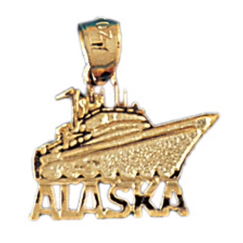 14K GOLD NAUTICAL CHARM - CRUIS SHIP - ALASKA #1080