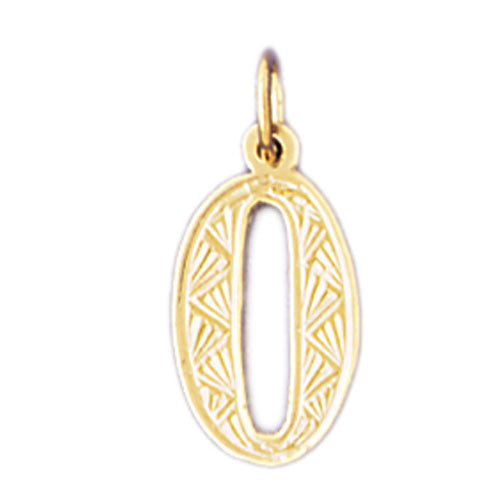 14K GOLD NUMERAL CHARM - #0 #9513