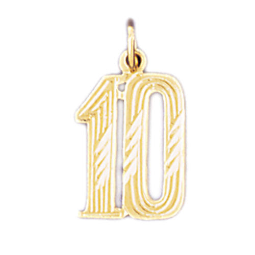 14K GOLD NUMERAL CHARM - #10 #9539