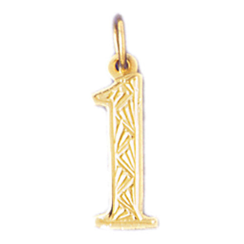 14K GOLD NUMERAL CHARM - #1 #9514