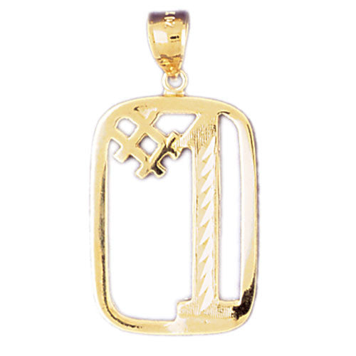 14K GOLD NUMERAL CHARM - #1 #9530