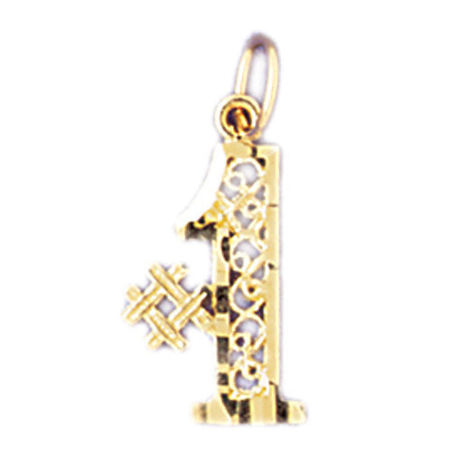 14K GOLD NUMERAL CHARM - #1 #9533