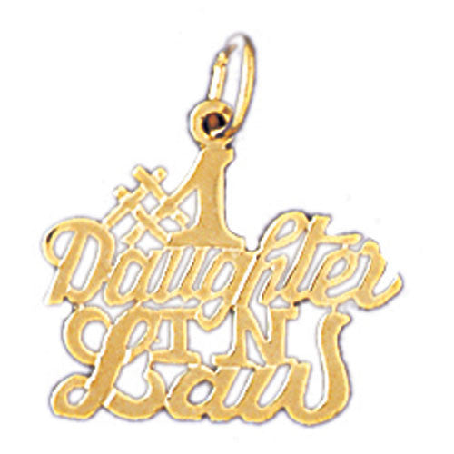 14K GOLD SAYING CHARM - #1 DAUGHTER IN LAW #10485