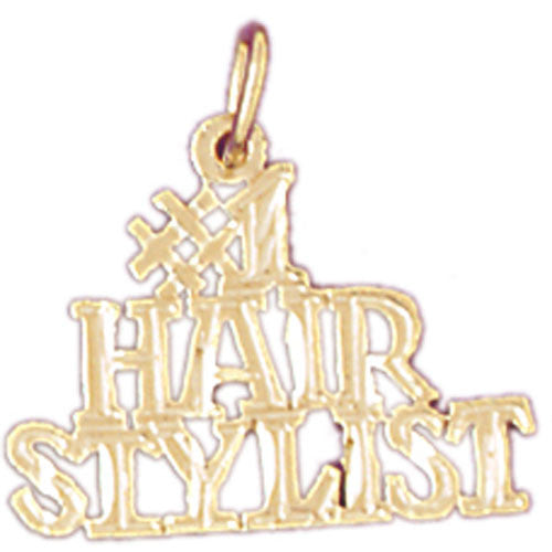 14K GOLD SAYING CHARM - #1 HAIR STYLIST #6367
