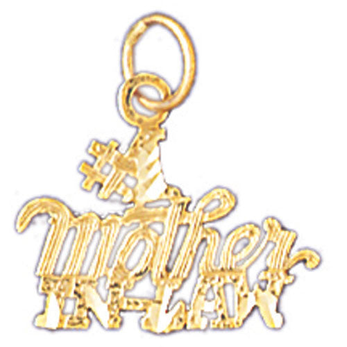 14K GOLD SAYING CHARM - #1 MOTHER IN LAW #10482