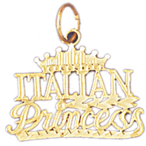 14K GOLD SAYING CHARM - ITALIAN PRINCESS #10412