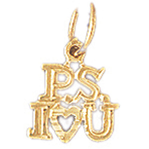 14K GOLD SAYING CHARM - PS I LOVE YOU #10166
