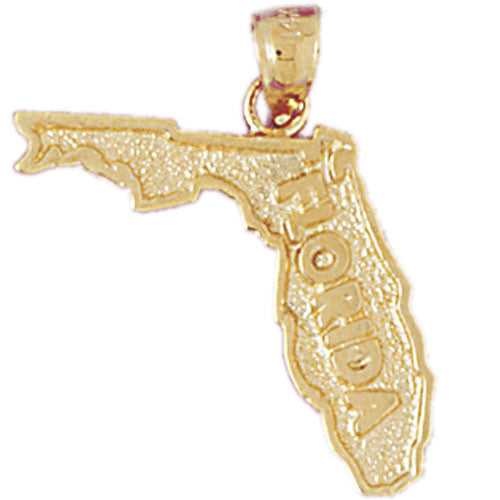 14K GOLD STATE MAP CHARM - FLORIDA #5081