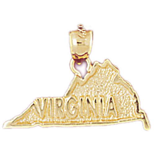 14K GOLD STATE MAP CHARM -  VIRGINIA #5118