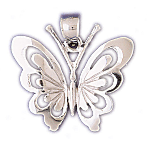 14K WHITE GOLD ANIMAL CHARM - BUTTERFLY #11100