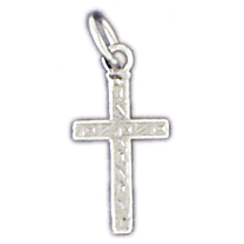 14K WHITE GOLD RELIGIOUS CHARM - SMALL CROSS #11416