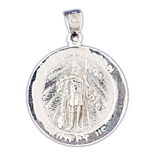 14K WHITE GOLD RELIGIOUS MEDAL - ST. CHRISTOPHER #11436