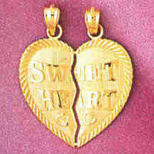 14K GOLD HEART CHARM - SWEET HEART #4130