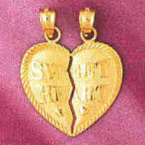 14K GOLD HEART CHARM - SWEET HEART #4131