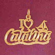 14K GOLD TRAVEL CHARM - I LOVE CATALINA #4859