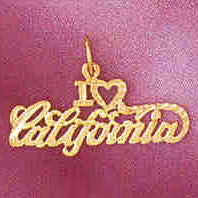 14K GOLD TRAVEL CHARM - I LOVE CALIFORNIA #4867