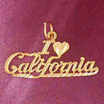 14K GOLD TRAVEL CHARM - I LOVE CALIFORNIA #4868