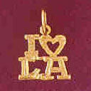 14K GOLD TRAVEL CHARM - I LOVE LA #4869