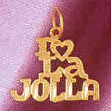 14K GOLD TRAVEL CHARM - I LOVE LA JOLLA #4872