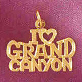 14K GOLD TRAVEL CHARM - I LOVE GRAND CANYON #4876