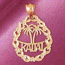 14K GOLD TRAVEL CHARM  - KAUAI #4955