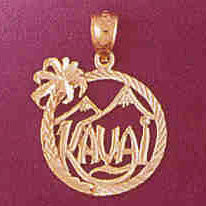 14K GOLD TRAVEL CHARM  - KAUAI #4956