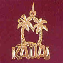 14K GOLD TRAVEL CHARM  - KAUAI #4958