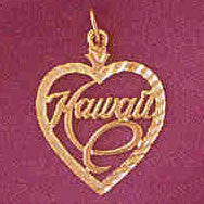 14K GOLD TRAVEL CHARM  - HAWAII #4978