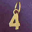 14K GOLD NUMERAL CHARM - #4 #9512