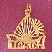 14K GOLD TRAVEL CHARM - FLORIDA #5014