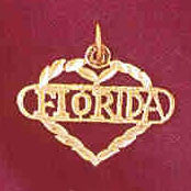 14K GOLD TRAVEL CHARM - FLORIDA #5016