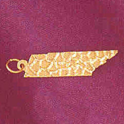 14K GOLD TRAVEL MAP CHARM - TENNESSEE #5051