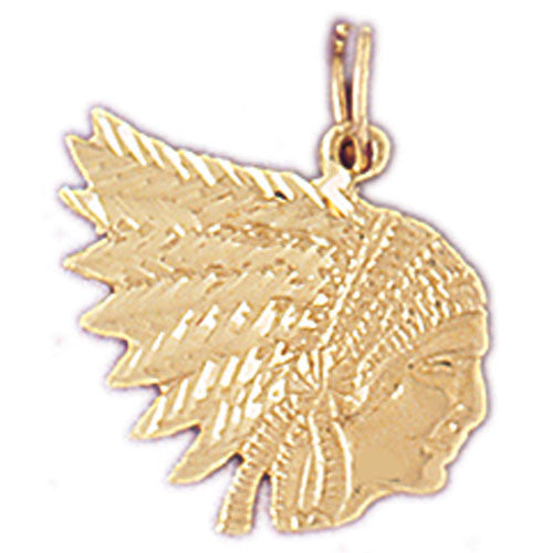 14K GOLD CHARM - AMERICAN INDIAN #5265