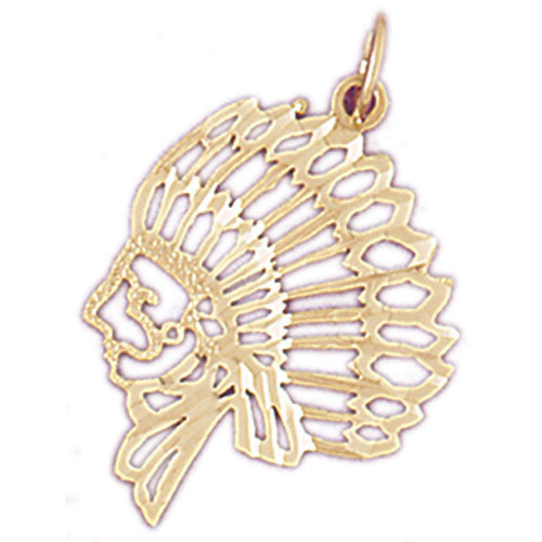 14K GOLD CHARM - AMERICAN INDIAN #5266