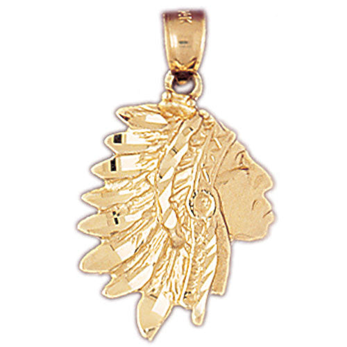 14K GOLD CHARM - AMERICAN INDIAN #5269