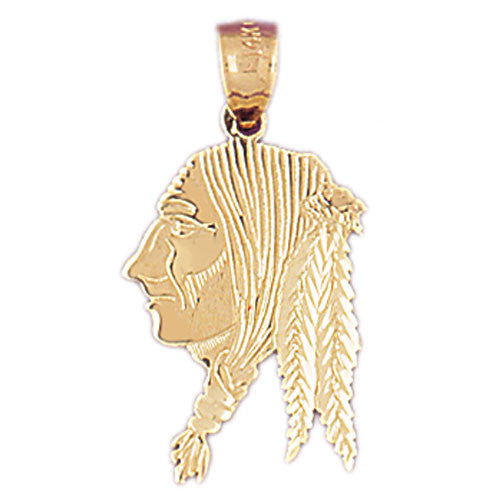 14K GOLD CHARM - AMERICAN INDIAN #5270