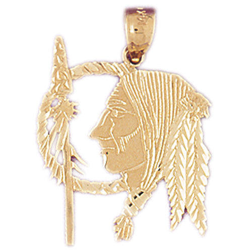 14K GOLD CHARM - AMERICAN INDIAN #5271