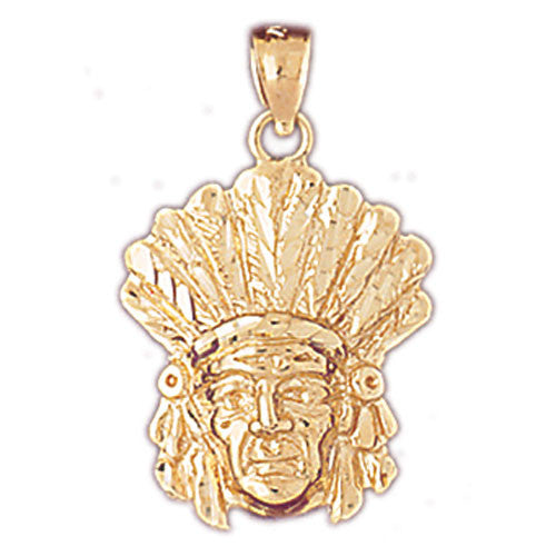 14K GOLD CHARM - AMERICAN INDIAN #5273