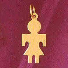 14K GOLD SILHOUETTE CHARM - A GIRL #5846