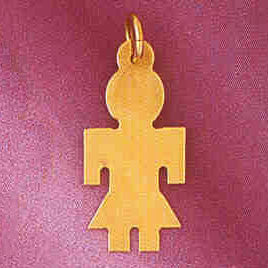 14K GOLD SILHOUETTE CHARM - A GIRL #5850