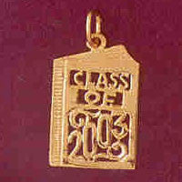 14K GOLD GRADUATION CHARM - CLASS OF 2003 #6476