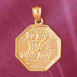 14K GOLD TALKING CHARM - TO MY WIFE WITH LOVE #7149