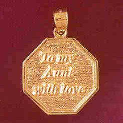 14K GOLD TALKING CHARM - TO MY AUNT WITH LOVE #7156