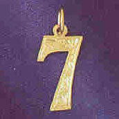 14K GOLD NUMERAL CHARM - #7 #9520