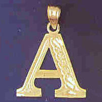 14K GOLD INITIAL CHARM - A #9571