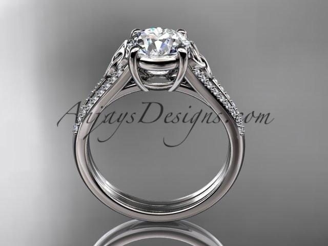 14kt white gold celtic trinity knot engagement ring ,diamond wedding ring CT7108 - AnjaysDesigns