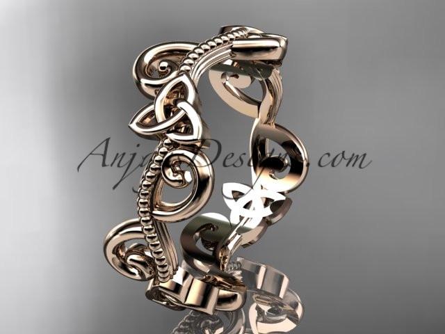 14kt rose gold celtic trinity knot wedding band, engagement ring CT7138G - AnjaysDesigns
