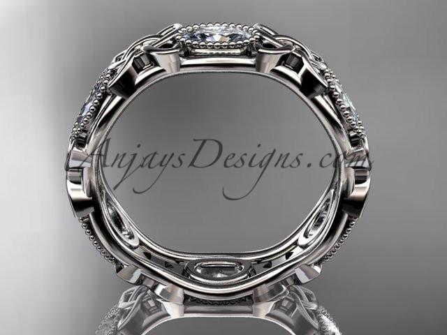 14kt white gold celtic trinity knot wedding band, engagement ring CT7152B - AnjaysDesigns
